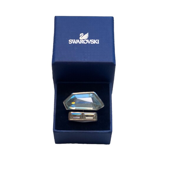 Swarovski Jewelry - Swarovski Geometric Crystal Ring Size 58 Iridescent Modern Statement Jewelry